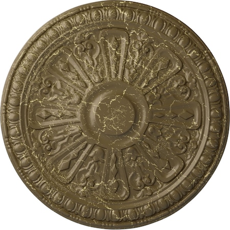 Ekena Millwork Raymond Ceiling Medallion (Fits Canopies up to 5 3/8"), 18"OD x 1 1/4"P, Mississippi Mud Crackle CM18RA2MMC